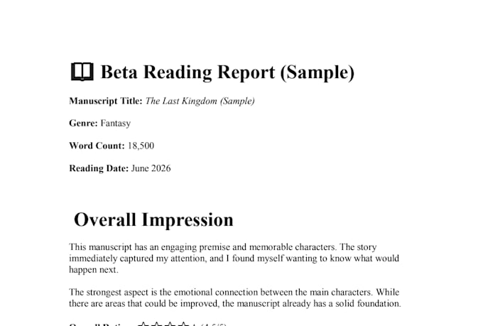 beta read your novel and provide detailed feedback